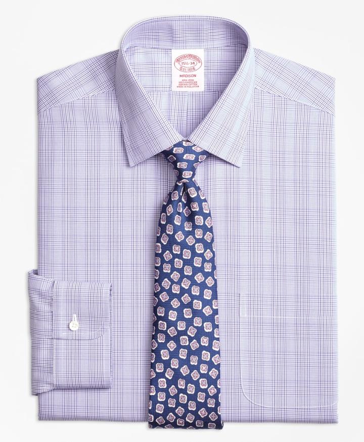 Brooks Brothers Men's Regular Fit Classic-fit Dress Shirt, Non-iron Tonal Plaid