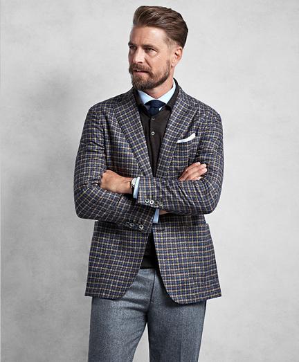 Brooks Brothers Golden Fleece Brown Multi-check Sport Coat