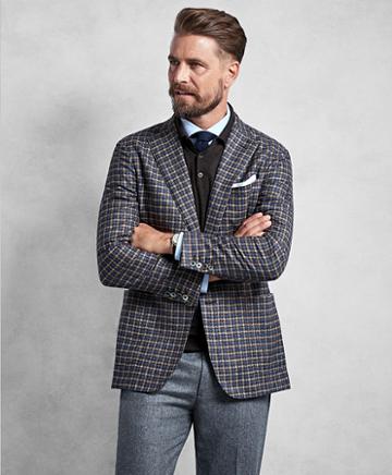 Brooks Brothers Golden Fleece Brown Multi-check Sport Coat