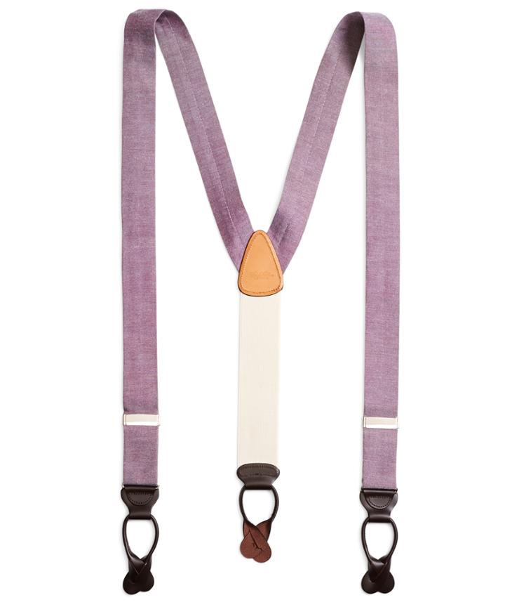 Brooks Brothers Men's Chambray Suspenders