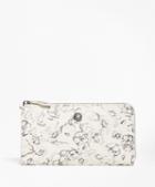 Brooks Brothers Floral Leather Full Zip Wallet