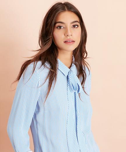 Brooks Brothers Bow-neck Crepe Shirt