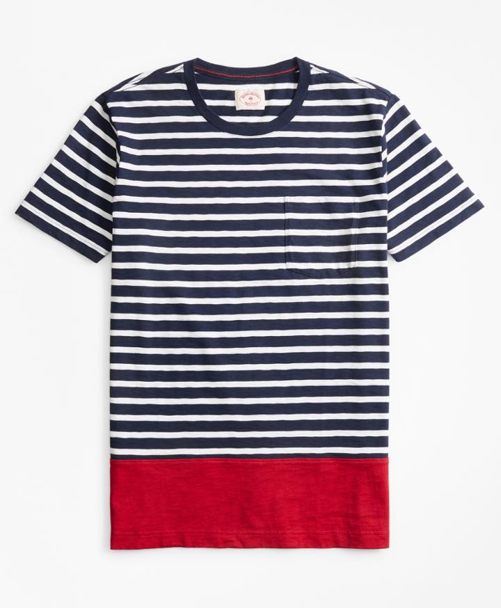 Brooks Brothers Men's Striped Color-block Cotton Jersey T-shirt