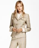 Brooks Brothers Plaid Wool-linen Jacket