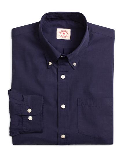 Brooks Brothers Solid Navy End-on-end Sport Shirt