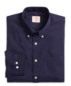 Brooks Brothers Solid Navy End-on-end Sport Shirt
