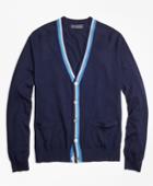 Brooks Brothers Men's Egyptian Cotton Stripe Placket Cardigan