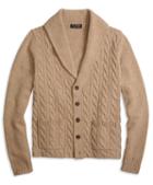 Brooks Brothers Saxxon Wool Shawl Collar Cable Cardigan