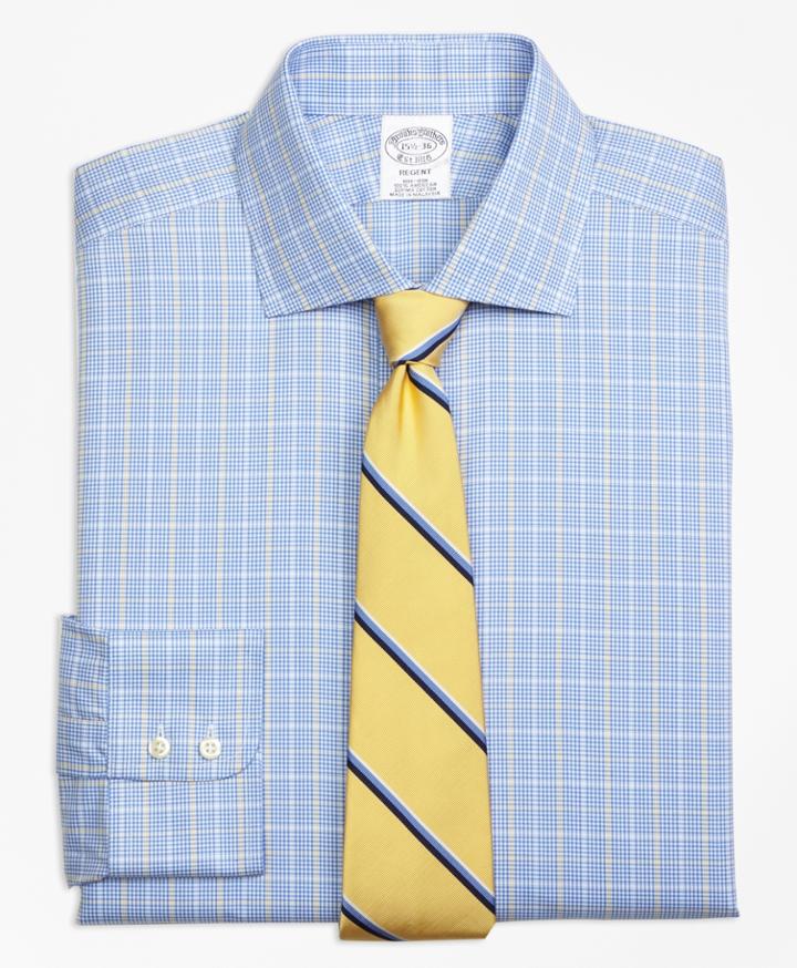 Brooks Brothers Men's Non-iron Slim Fit Glen Plaid Overcheck Dress Shirt