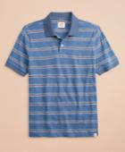 Brooks Brothers Men's Multi-color Stripe Slub Jersey Polo Shirt