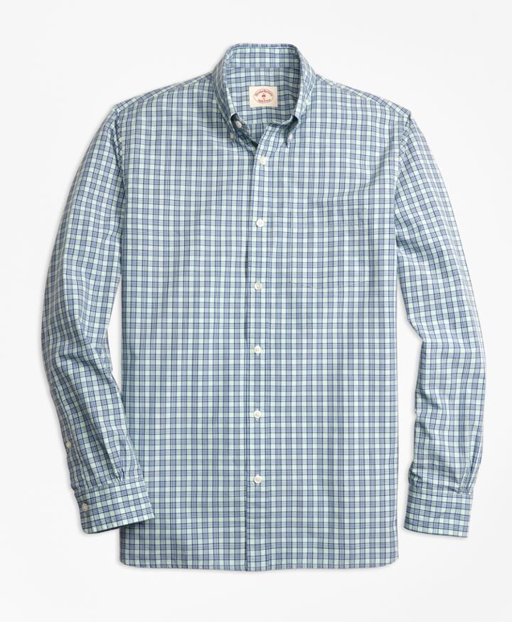 Brooks Brothers Men's Mini Checkered Broadcloth Sport Shirt