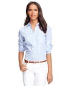 Brooks Brothers Non-iron Fitted Supima Cotton Stripe Dress Shirt