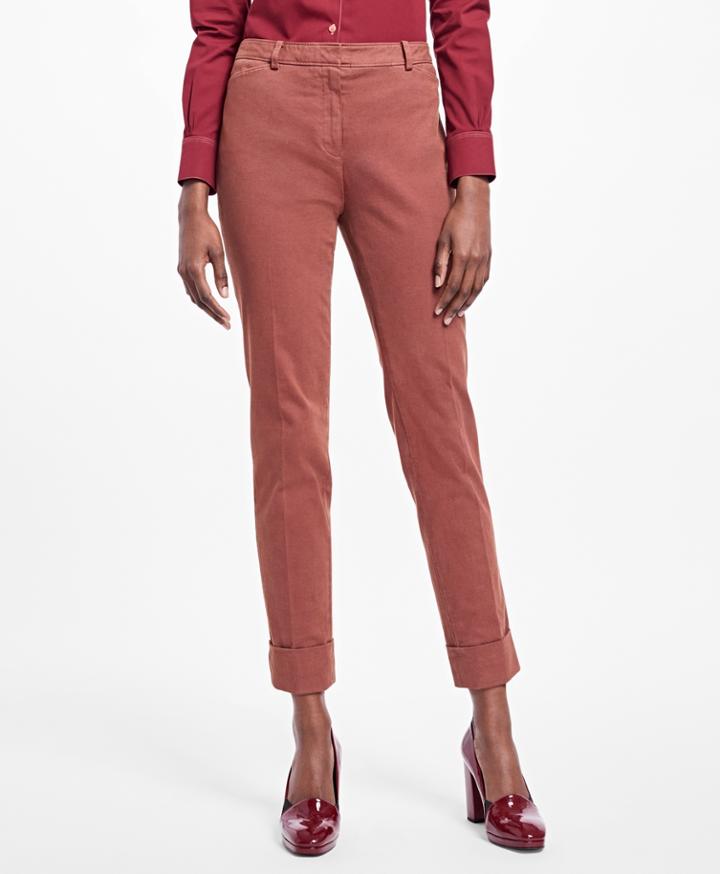 Brooks Brothers Women's Cuffed Stretch Cotton Oxford Pants