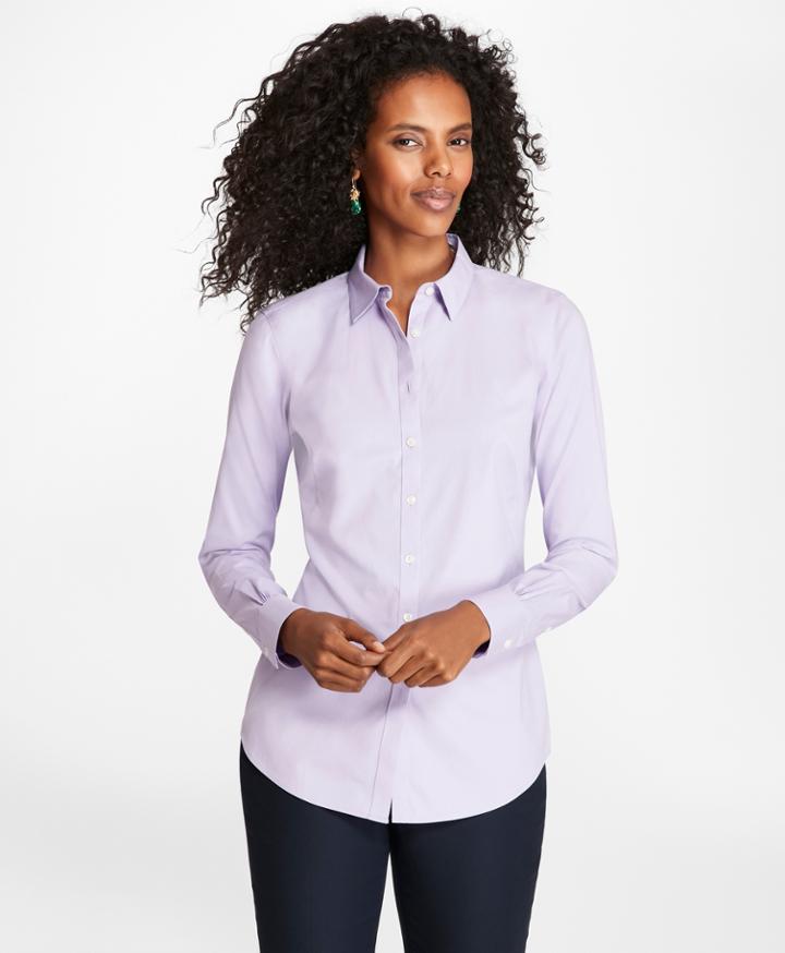 Brooks Brothers Women's Non-iron Stretch-cotton Pinpoint Oxford Fitted Shirt