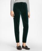 Brooks Brothers Women's Slim-fit Paisley-print Velvet Pants