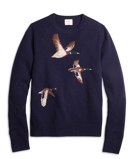 Brooks Brothers Duck Intarsia Crewneck Sweater