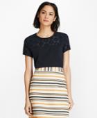 Brooks Brothers Women's Eyelet-yoke T-shirt