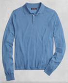 Brooks Brothers Golden Fleece 3-d Knit Fine Gauge Merino Polo Sweater