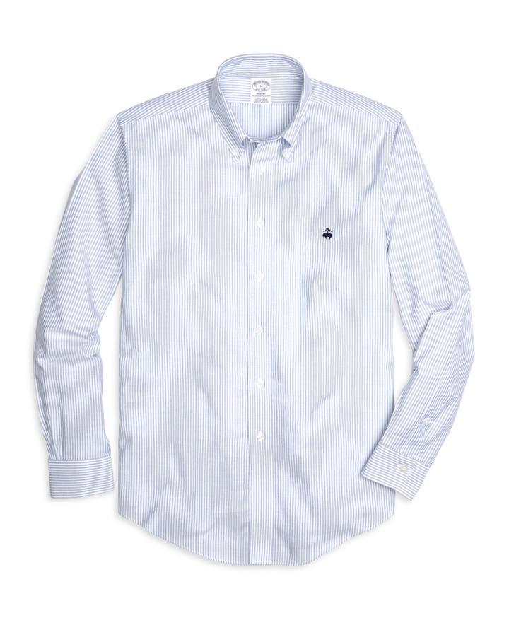 Brooks Brothers Men's Non-iron Regent Fit Oxford Stripe Sport Shirt