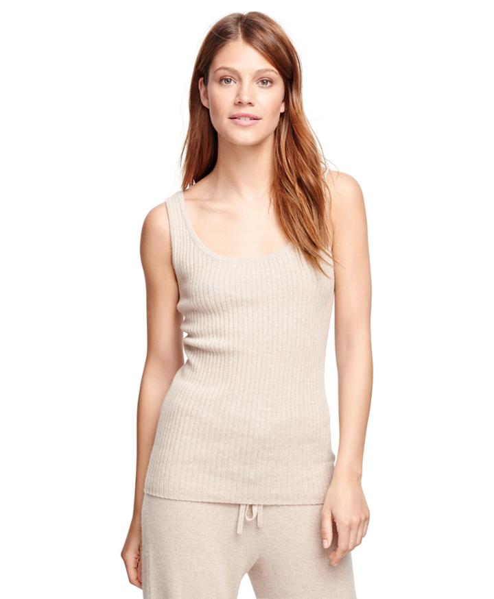 Brooks Brothers Women's Cashmere Sleeveless Ribbed Shell