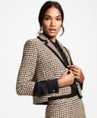 Brooks Brothers Women's Checked Tweed Cropped Jacket