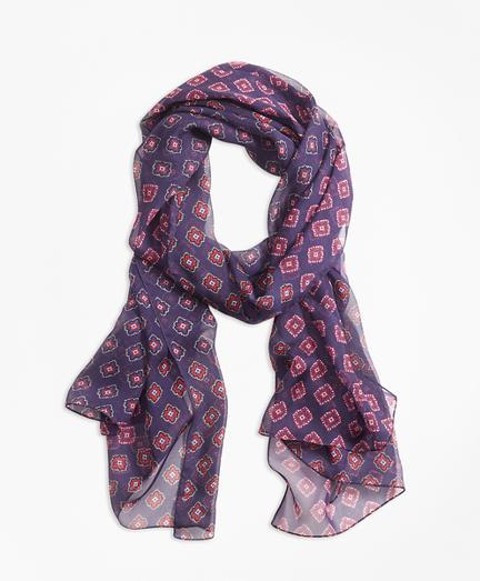 Brooks Brothers Foulard-print Silk Chiffon Oblong Scarf