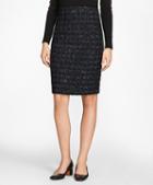 Brooks Brothers Checked Boucle Tweed Pencil Skirt