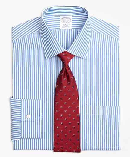 Brooks Brothers Regent Fitted Dress Shirt, Non-iron Tonal Bengal Stripe