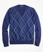 Brooks Brothers Supima Cotton Double Raker V-neck Sweater
