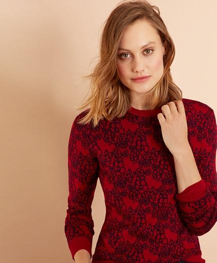 Brooks Brothers Floral Merino Wool Sweater