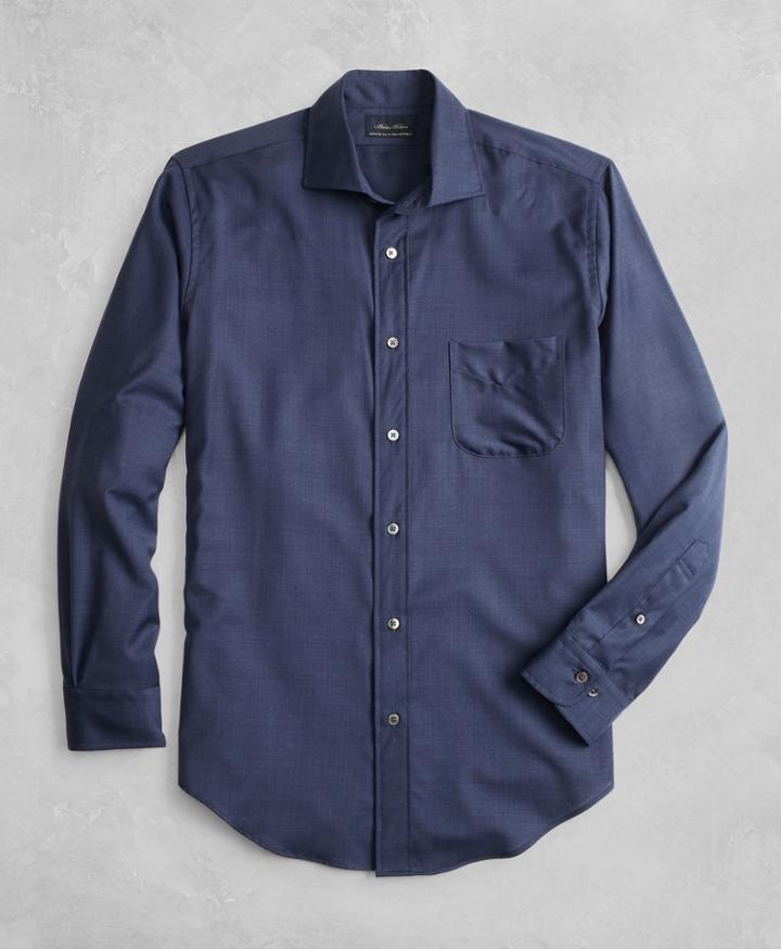 Brooks Brothers Men's Golden Fleece Brookstech Regent Fit Navy Sport Shirt