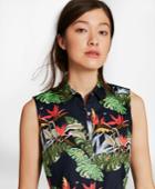 Brooks Brothers Women's Tropical-print Cotton Sateen Sleeveless Shirt