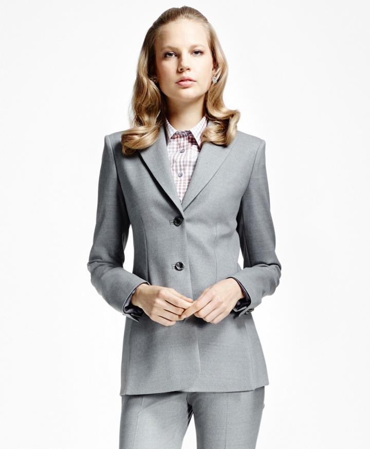Brooks Brothers Women's Heathered Stretch Wool Twill Blazer