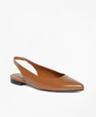 Brooks Brothers Women's Patent Leather Sling-back Flats