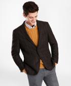 Brooks Brothers Two-button Brown Windowpane Wool Twill Sport Coat