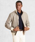 Brooks Brothers Golden Fleece Wool Linen Houndstooth Bomber Jacket