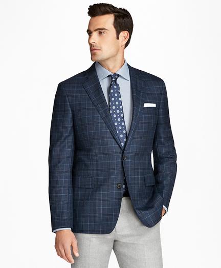 Brooks Brothers Regent Fit Saxxon Wool Plaid With Deco Sport Coat