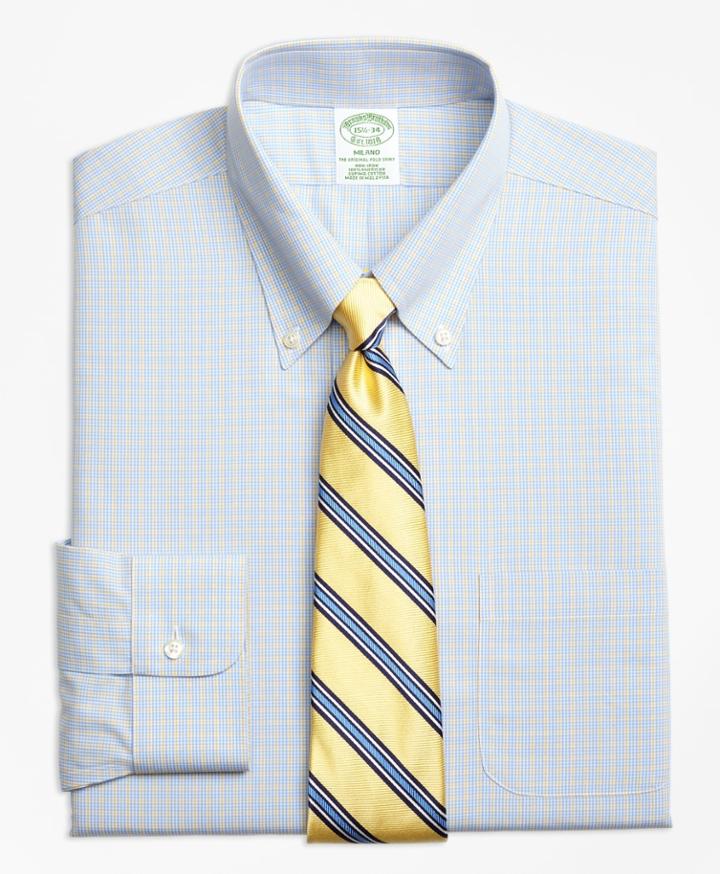 Brooks Brothers Men's Extra Slim Fit Slim-fit Dress Shirts, Non-iron Triple Overcheck