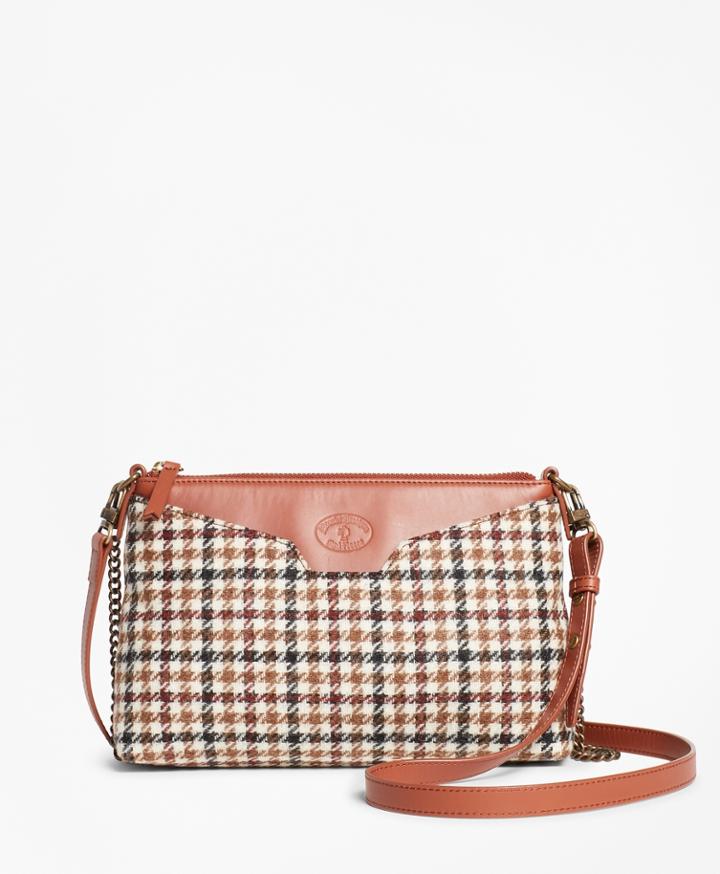 Brooks Brothers Women's Checked Wool Double-strap Convertible Cross-body Bag
