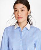 Brooks Brothers Women's Non-iron Glen Plaid Stretch Cotton Poplin Fitted Shirt