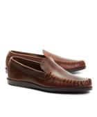 Brooks Brothers Rancourt & Co. Leather Whipstitch Vent Loafers