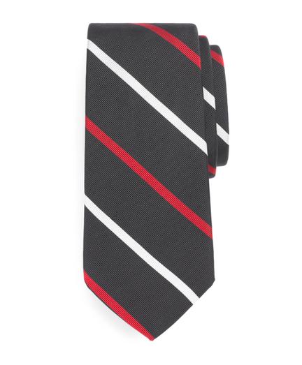 Brooks Brothers Wide Stripe Silk And Cotton Tie