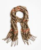 Brooks Brothers Tan Plaid Scarf