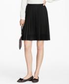 Brooks Brothers Women's Lace-trimmed Wool-blend Pleated Skirt