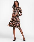 Brooks Brothers Floral-print Satin A-line Dress