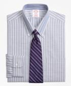Brooks Brothers Men's Brookscool Regular Fit Classic-fit Dress Shirt, Non-iron Ground Shadow Stripe