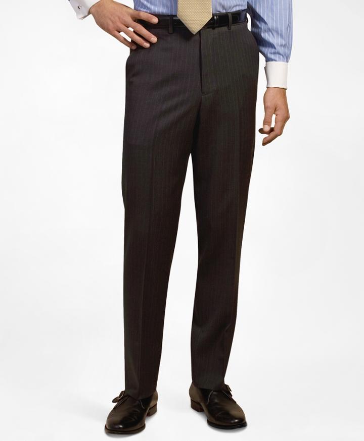 Brooks Brothers Men's Plain-front Suiting Essential Stripe Trousers