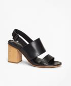 Brooks Brothers Women's Leather Block-heel Sandals