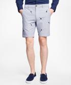 Brooks Brothers Racquet-embroidered Cotton Oxford Shorts