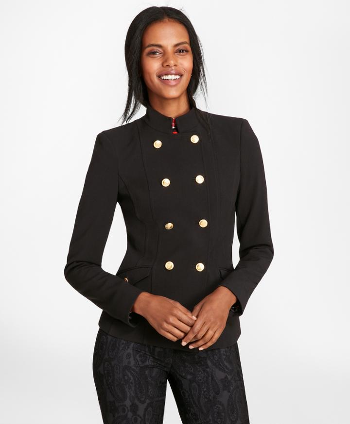 Brooks Brothers Women's Petite Stretch Wool Cavalry Twill Double-breasted Jacket